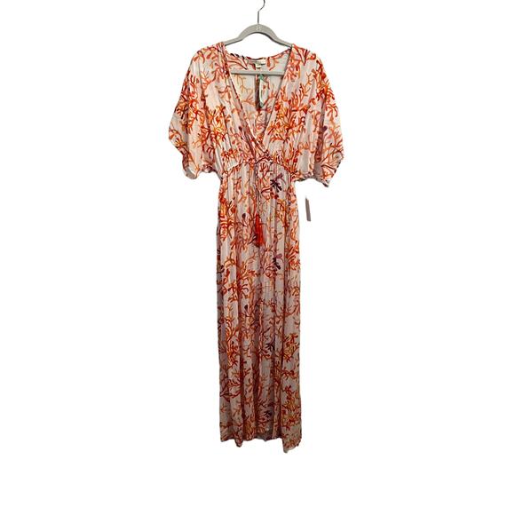 Cooper & Ella Coral Print Swim Maxi Cover Up Dress S Brand New - Picture 6 of 6